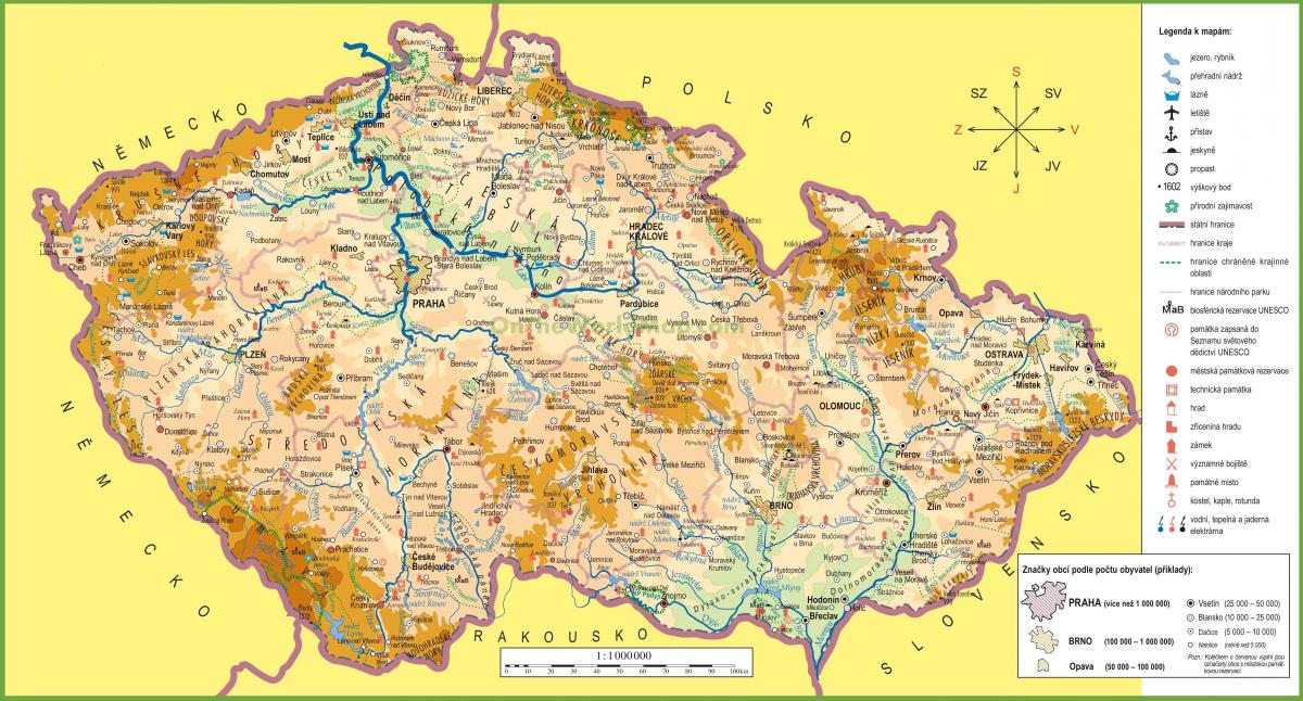 Топографическая карта Чешской Республики (Чехословакии)