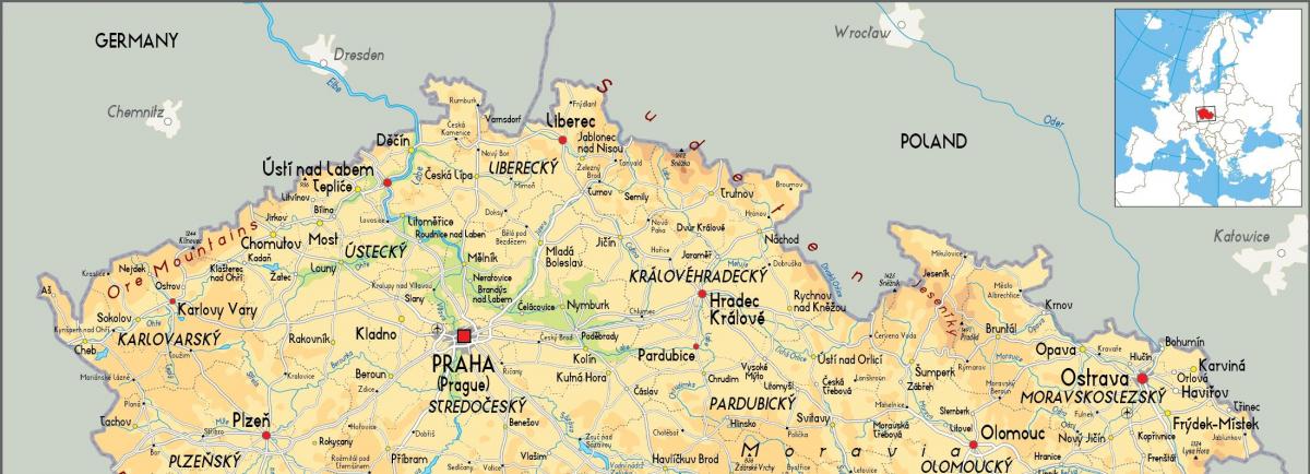 Север Чешской Республики (Чехословакия) карта